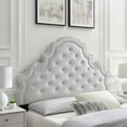 thumbnail image 2 of Tufted Headboard, Full Queen Size, Velvet, Light Grey Gray, Modern Contemporary Urban Design, Bedroom Master Guest Suite, 2 of 10
