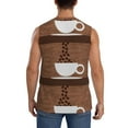 thumbnail image 4 of Bixox Men's Coffee Cafe Cup Printed Shirt Sleeveless Fitness Tank Top-Small, 4 of 7