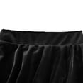thumbnail image 5 of Girls Velvet Flared Skirts Casual High Waist Pleated Mini Skater Skirt Stretch Plain Uniform Skirt Black, 5-6 Y, 5 of 7