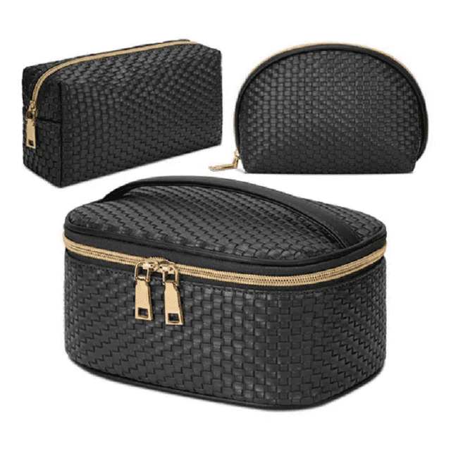 Set De 3 Neceser Malubero Bolsa Cosmetiquera Negro