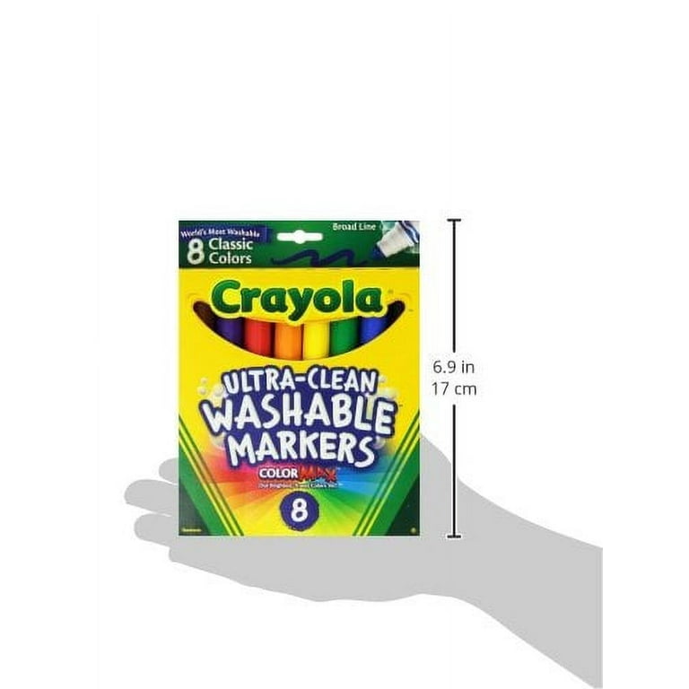 Crayola Washable Markers, Broad Point, Classic Colors, 8/Pack 58-7808 