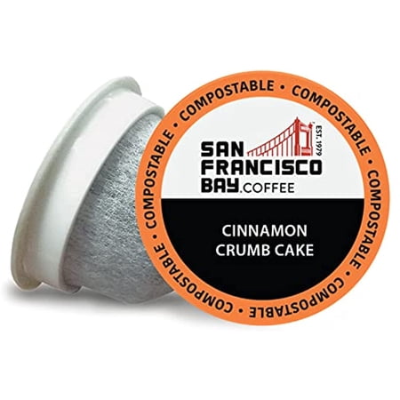 Sf Bay Coffee Onecup Cinnamon Crumb Cake 12 Ct Flavored Medium Roast Compostable Coffee Pods, K Cup Compatible Including Keurig 2.0