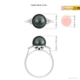 thumbnail image 4 of Angara Tahitian Cultured Pearl Ring with Trio Diamonds in 14K White Gold for Women | June Birthstone Jewelry for Her, 4 of 8