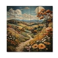 thumbnail image 3 of Designart "Pastel Hills in the Countryside I" Landscapes Print on Natural Pine Wood, 3 of 5