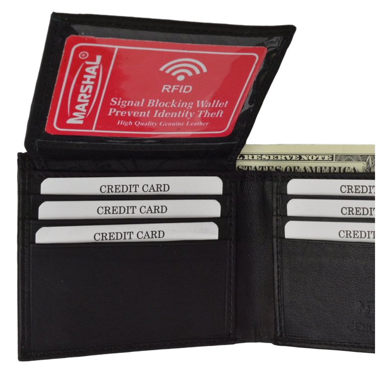 RFID Blocking Men's Premium Genuine Leather Flap Up ID Slim Bifold Wallet Rfid P 53 C C Rfidp53 Bk Leather Wallets For Mens 17890664337 1600x