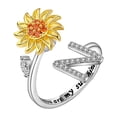 thumbnail image 1 of Fiudx Anillo Giratorio Girasol con 26 Letras, Anillo Girasol Abierto para Descomprimir La Ansiedad, Anillo Femenino, 1 of 2