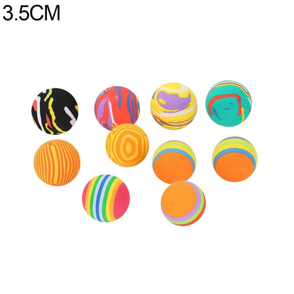 Reheyre 10Pcs Pet Cats Kitten Colorful Ball Bite Chew Scratch Funny Playing Toys Teaser