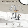 thumbnail image 3 of KINGTACK Bathroom Faucet 3 Hole, 4 Inch Bathroom Sink Faucet, Stainless Steel Lead-Free 2-Handle Centerset Faucet with Pop-up Drain and 2 Supply Hoses, Chrome, 3 of 10