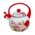 thumbnail image 3 of Tetera de esmalte con diseño floral, resistente jarra para agua y zumo, cafetera, olla china para hervir agua para la oficina, la cocina, el té y, 3 of 8