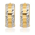 thumbnail image 5 of 14K Solid Yellow Gold Round Huggie Small Hoop Earrings, 5 of 10