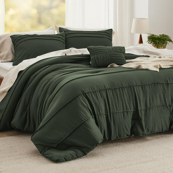 Juego de edredones Bedsure California King de 4 piezas, color verde oliva