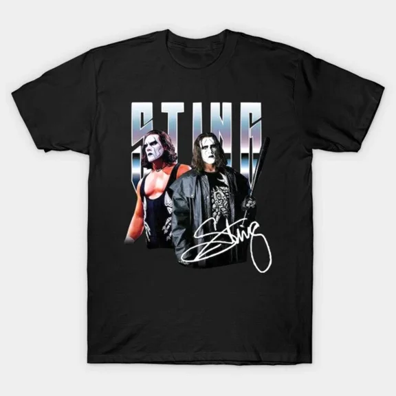 WWE Sting Wrestling Graphic Pose Black T-Shirt