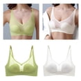 thumbnail image 2 of Womens Comfort Seamless Adjustable Skinny Strap Bralette Bra Ice Silk Push Up Bra Sports Bralette, 2 of 17