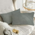 thumbnail image 4 of A1HC 12x20 Inch Rectangular Decorative Velvet Throw Pillow Covers, Set of 2, Dove Grey – Soft, Luxurious Cushion Covers for Sofa, Bed & Home Decor, 4 of 5