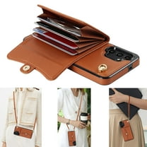 Dteck for Samsung Galaxy A53 5G Wallet Case, PU Leather Case with Card Holder Crossbody Lanyard Wrist Strap, RFID Blocking Protective Case for Samsung Galaxy A53 5G,Brown