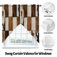 thumbnail image 5 of Swag Curtains Valances for Windows, Brown Cow Print Short Kitchen Window Curtains Over Sink, Cow Textured Cafe Curtains Panel Set Of 2,Rod Pocket, 36 Inches Length, 5 of 8