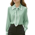 thumbnail image 1 of Eres Más Que una Camisa de Puntuación de Prueba Casual de Manga Larga Cuello Redondo Blusa de Poliéster Bufanda Camisa Top Mujer Sudadera de Moda, 1 of 6