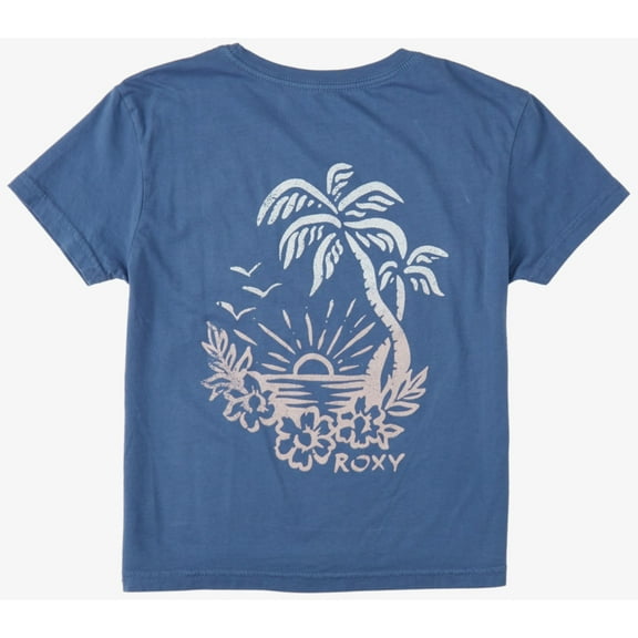 Roxy Girls Kids Youth T-Shirt Island Time Boyfriend Fit 4-16 Short Sleeve Tee Top (6/XXS, Bijou Blue)