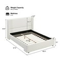thumbnail image 3 of Christopher Knight Home Modern Upholstered Queen Bed Frame with Wingback Headboard, White, 3 of 9