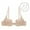 Beige, variant on Womens Low Plunge Push Up Bra with Clear Straps Low Cut Convertible Underwire Padded Cleavage Bra