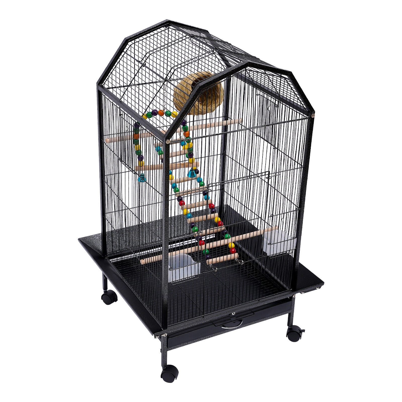 Stainless Steel Parakeet Bird Cage Hanging Bird Cage with Stand for Small  Parrot Canary Parakeets Finches Macaw Cockatiels (Size : 45x45x75cm)