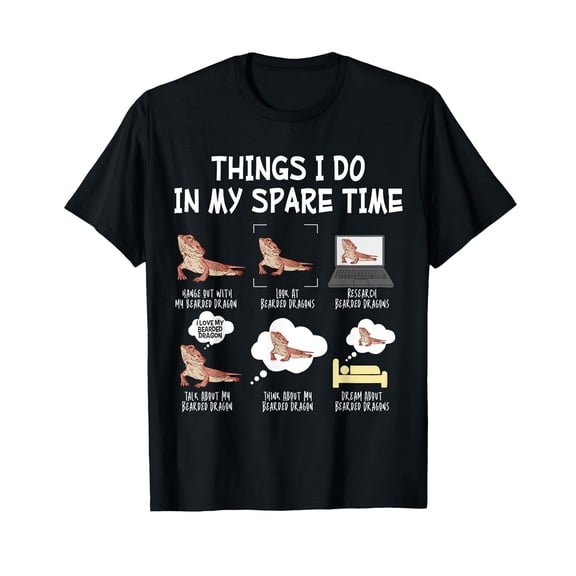 Bearded Dragon Things I Do In My Spare Time Funny Lizard T-Shirt