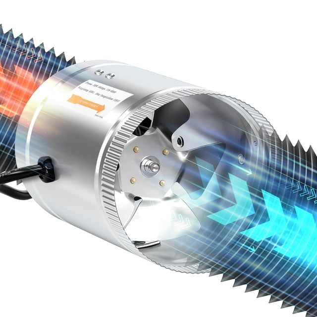 Ventilador de conducto en línea iPower, 6 pulgadas, 240 CFM, 37 W, 110/120 V, plateado