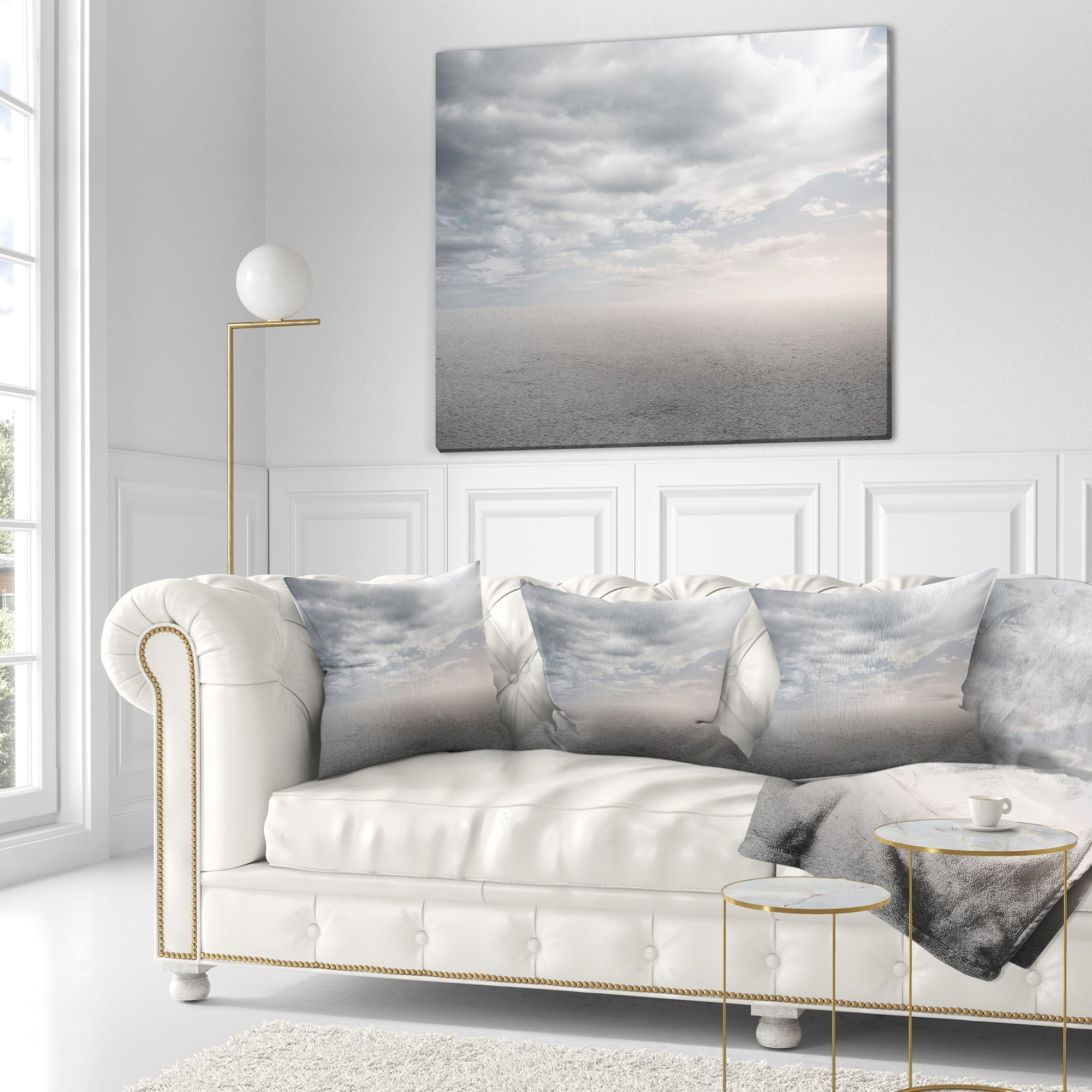 Designart Desert Land and Sky - Landscape Printed Throw Pillow - 16x16