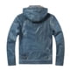 thumbnail image 4 of Chaqueta de piel de oveja curtida vegetal con capucha para hombre, nueva, de cuero para motocicleta, delgada y elegante, color azul, 4 of 5