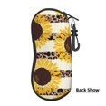 thumbnail image 3 of ZICANCN Sunglasses Soft Case, Yellow Sunflowers Leopard Print Neoprene Zipper Eyeglass Case for Men Women, 3 of 9