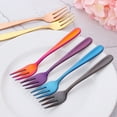 thumbnail image 4 of Shiogb Large Forks Stainless Steel Serving Fork Set for Buffet, Large Forks Stainless Serving Fork Set for Buffet Cooking Dishwasher, Stainless Steel Dessert Fork (13.7*2cm) E, 4 of 5