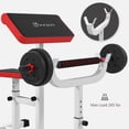 thumbnail image 5 of Soozier Adjustable Preacher Curl Bench, 265 LBS Seated Arm Isolated Barbell Dumbbell Bicep Station, White, 5 of 9