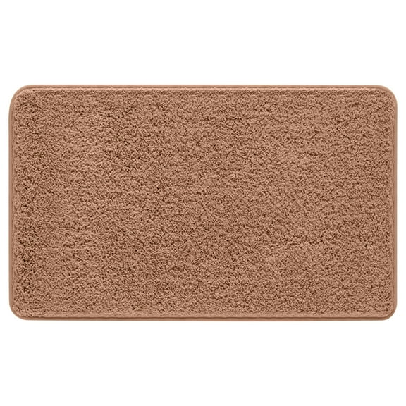 Bath Rugs, Hwkond Home Bathroom Door Mats Solid Color Bathroom Absorbent Non-slip Mats Thick Fiber Floor Mats,Brown,40x60cm