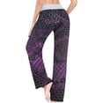 thumbnail image 5 of Women Pajama Pants Lounge Pants Long Stretch Comfy Sleepwear Purple Black Snake Skin Print, 5 of 7
