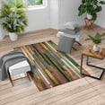 thumbnail image 1 of Wooden Print Turkish Area Rug, Brown Old Hardwood Floor Plank Grunge Lodge Garage Natural Rural Graphic, Soft Carpet for Living Room Decor with Distressed Look, 6.6' X 9.6', Pale Redwood, by Ambesonne, 1 of 4