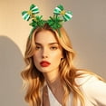 thumbnail image 2 of Taotanxi Light Up St Patrick'S Day Bow Headbands Led Clover Hairband Green Irish Headpiece for Women for Girls, Kids, And Women (Christmas Green), 2 of 5