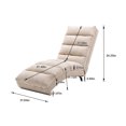 thumbnail image 7 of Linen Electric Massage Chaise Lounge, with Remote Control, Ergonomic Design, 5 Massage Modes, Relieves Shoulder, Back, Hip and Leg Fatigue, for Office, Living Room, Bedroom, Beige, 7 of 7