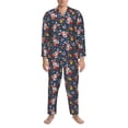 thumbnail image 3 of Picia Christmas Bunny A Pattern Men’s Long-Sleeve Sleepwear Set - Soft 2-Piece Loungewear with Pockets, Comfy PJs for Relaxing Nights-Medium, 3 of 7
