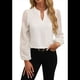 thumbnail image 1 of Blusas Elegantes e Informales para Mujer, con Mangas Largas Transparentes y Cuello en V, Holgadas y Vaporosas de para el Trabajo y la Oficina. M, 1 of 9