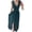 Green, variant on Fesfesfes Women Gowns Casual England Loose Sleeveless Solid V-Neck Floor-Length Dress Tops on