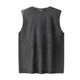 thumbnail image 4 of YLSDY Mens Cotton Workout Gym Tank Top Sleeveless Cut Off Muscle Shirts Tshirts Running Beach Loose Fit Tees Solid Color T Shirts Black L, 4 of 5