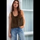 thumbnail image 3 of Blusas de Verano Bohemias con Lazo Frontal para Mujer, Blusas Playeras de Encaje con Botones, Sin Mangas, de de , Y2k 2025, Marrón Oscuro, L, 3 of 6