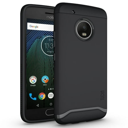 TUDIA for Motorola Moto G5 Plus Phone Case, [MERGE] Dual Layer Slim Grip Heavy Duty Case Cover (Matte Black)