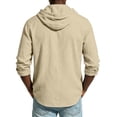 thumbnail image 4 of GrmtClth Mens Cotton Linen Shirts Button Down Hoodies Long Sleeve Casual Beach Tops Lightweight Fashion Shirt with Hood for All Season 3XL, 4 of 6
