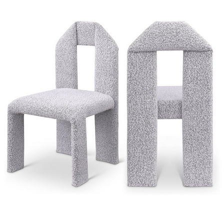 Meridian Furniture Bennett Grey Boucle Fabric Dining Chair (Set of 2)