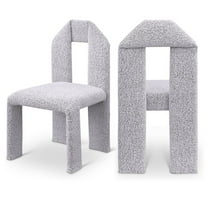 Meridian Furniture Bennett Grey Boucle Fabric Dining Chair (Set of 2)