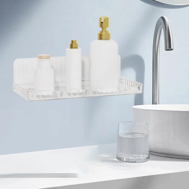 Estante plegable para baño, artículos esenciales para el baño, sin necesidad de perforar, estante de pared Simple, estante de almacenamiento para el