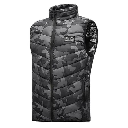 

REORIAFEE Womens Heated Fishing Jacket Heated Vest Outdoor Coat For Riding Skiing Clothing Unisex Casual Zipper Thirteen Area Camouflage Shoulder Heat Smart Heating Vest USB Charging