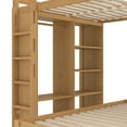thumbnail image 6 of Newest Full XL/Full over Twin Bunk Bed with Dismountable Lower Bed , Desk, Solid Wood Bunk Beds Frame with Built-in Shelves , Wardrobe, Can be Converted into Loft Bed, Natural, 6 of 9