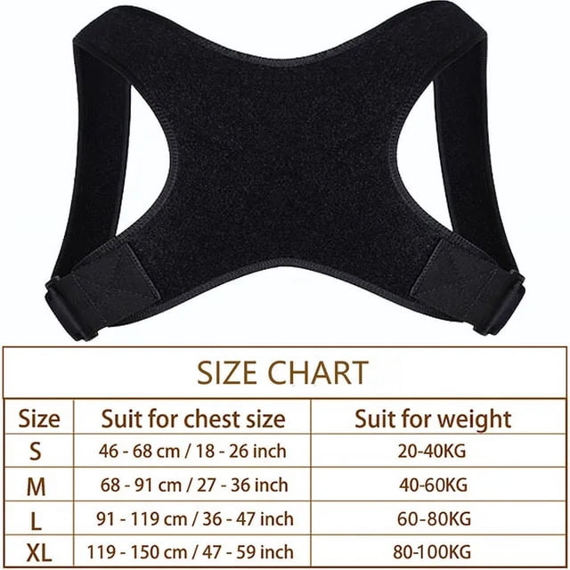 Corrector de postura de espalda invisible, faja ajustable para hombros, soporte recto para clavícula para hombres, mujeres, adultos y niños